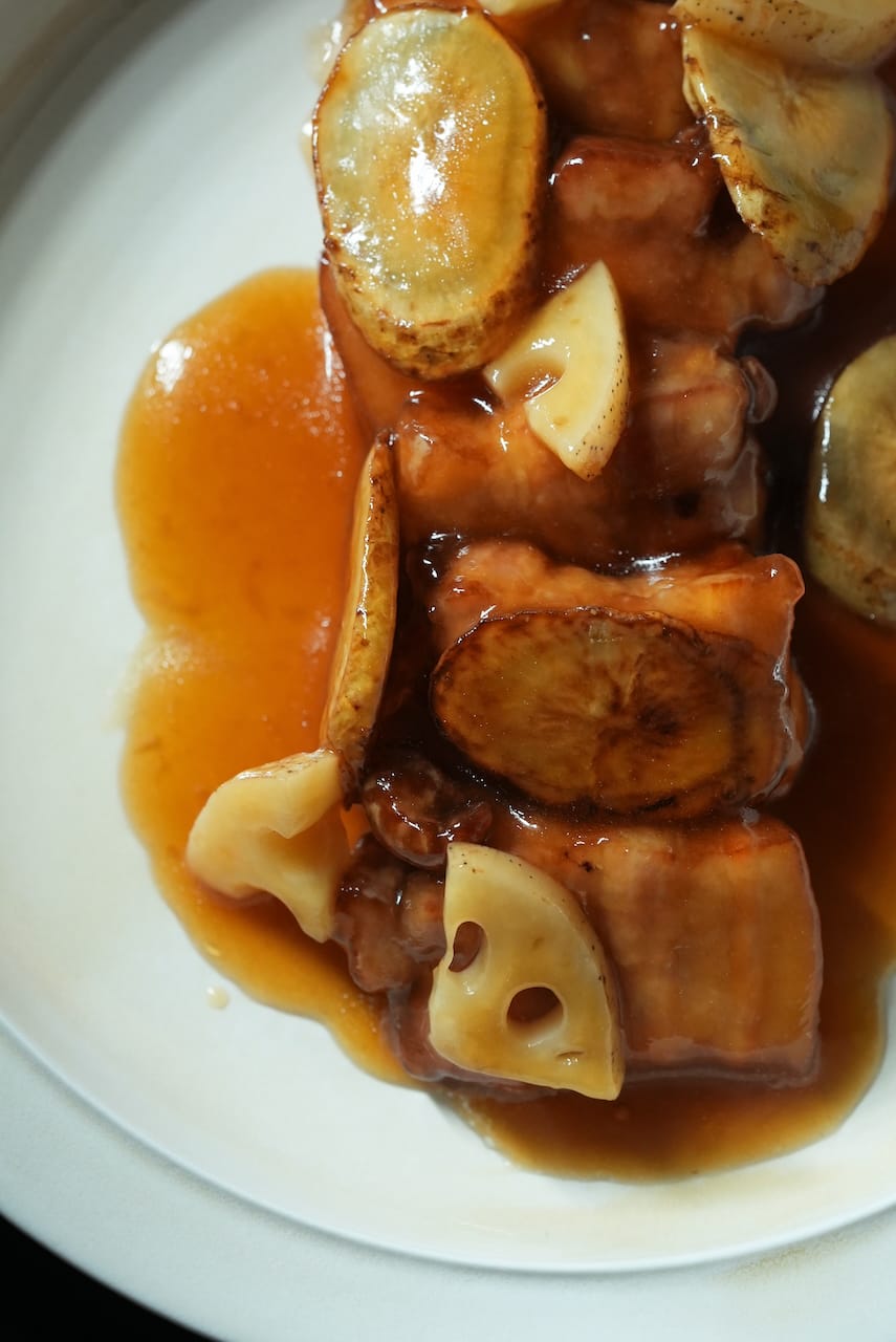 金星豚バラ 白石蓮根 太閤牛蒡の酢豚