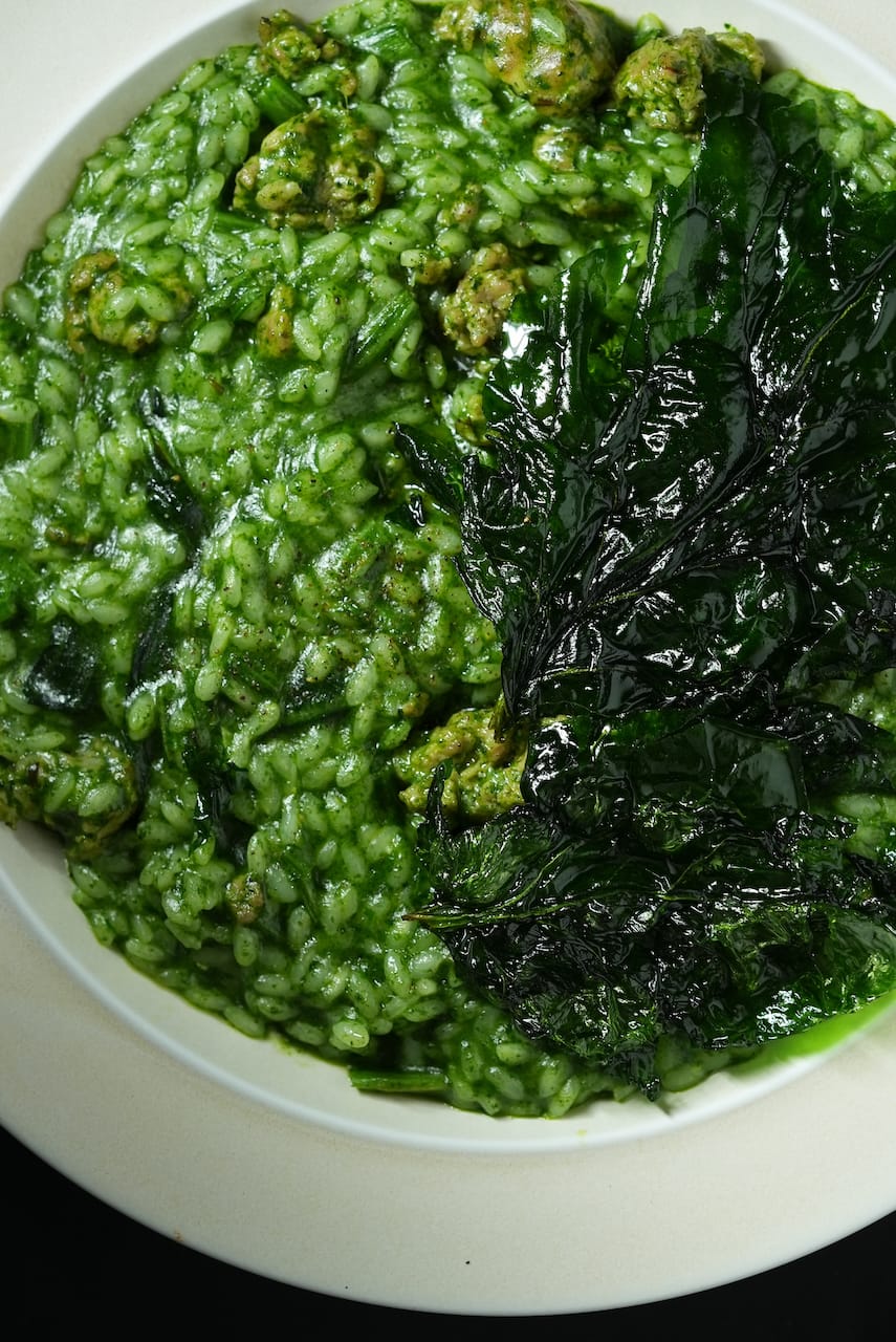 魂のほうれん草とサルシッチャのリゾット